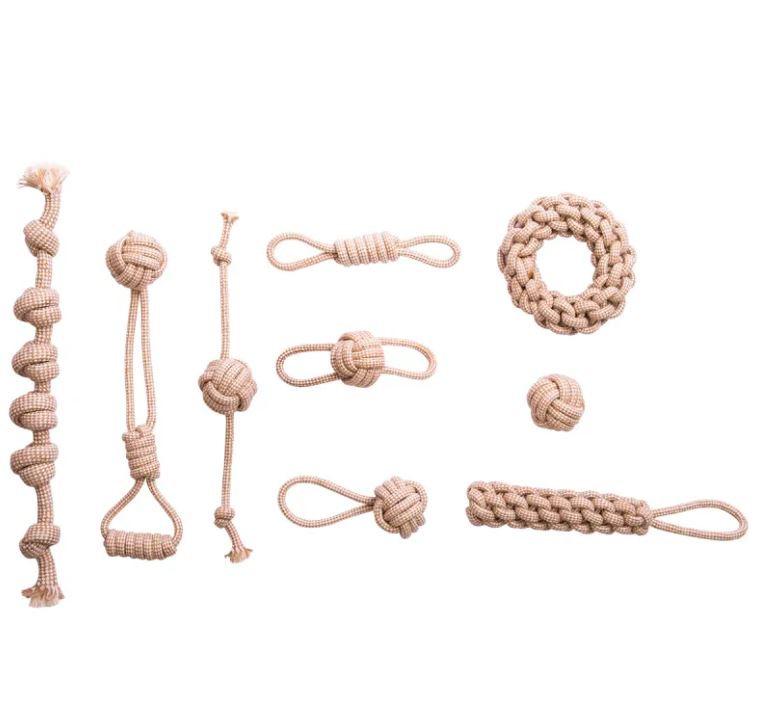 Cotton and hemp rope dog toys — new puppy checklist essentials