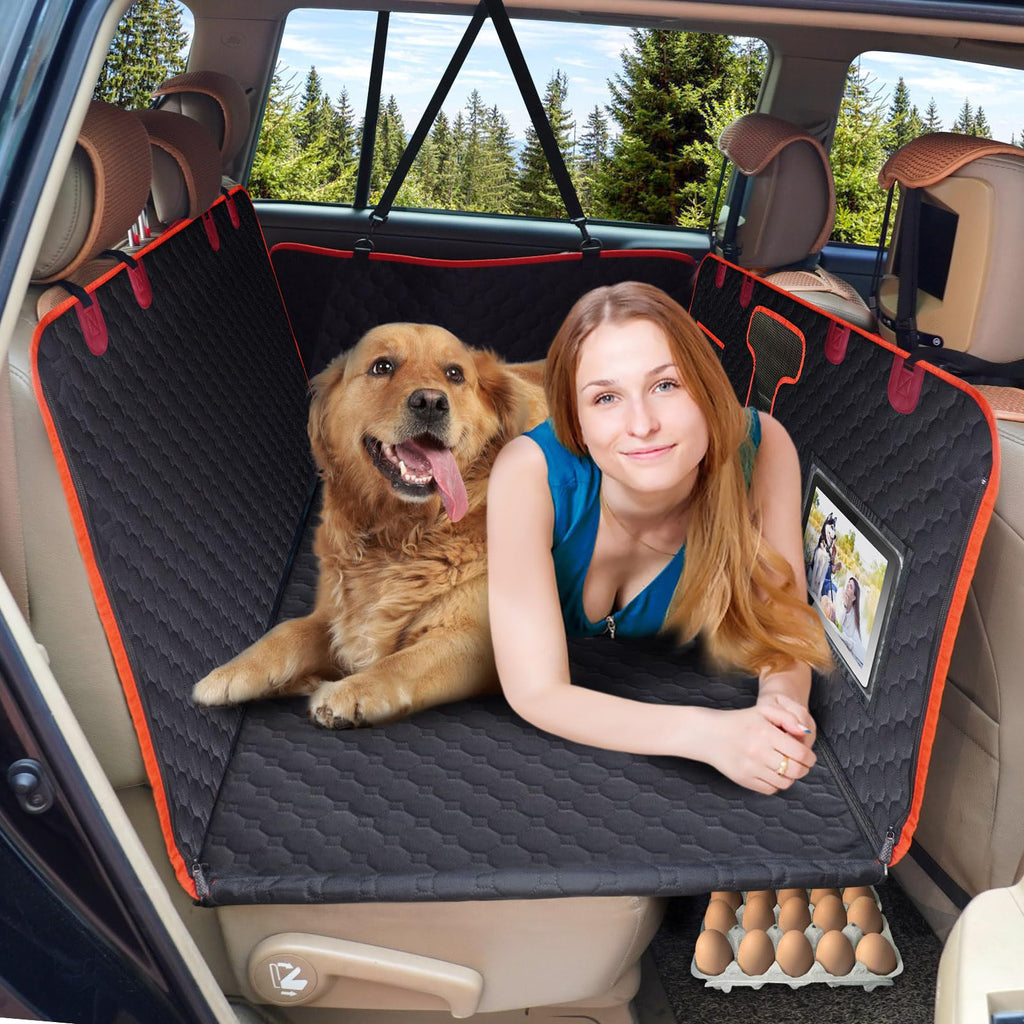 Dog Back Seat Extender - Hard Bottom Car Seat Cover & Hammock