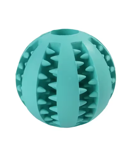 Bite-Resistant Rubber Chew Ball — Dental Play Toy for Dogs