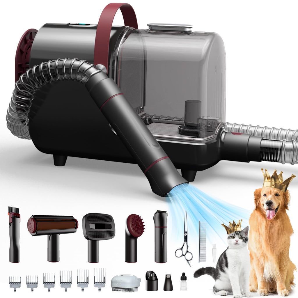 Bunfly Pet Grooming Vacuum Kit - 16-in-1 with 13,000Pa Suction