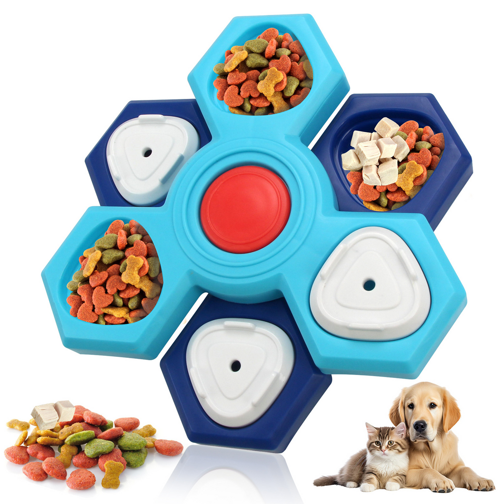 Spinning Dog Puzzle Feeder — 2-Layer Treat Board