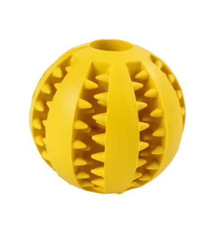 Bite-Resistant Rubber Chew Ball — Dental Play Toy for Dogs