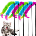 6-piece cat feather wand set