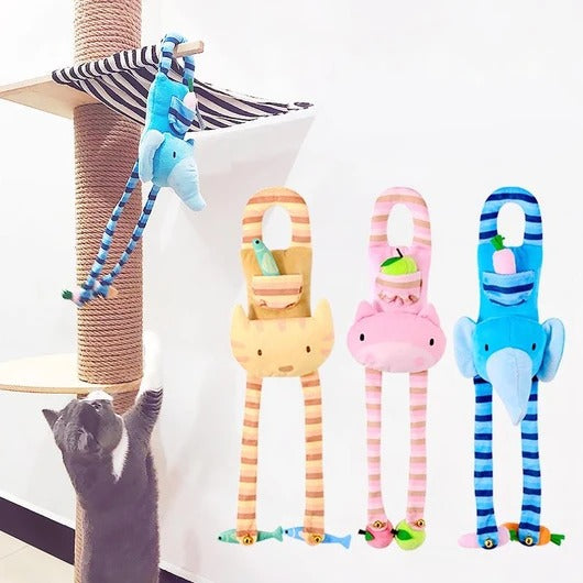 Door-Hanging Cat Teaser — Single Spring Toy for Door Handles