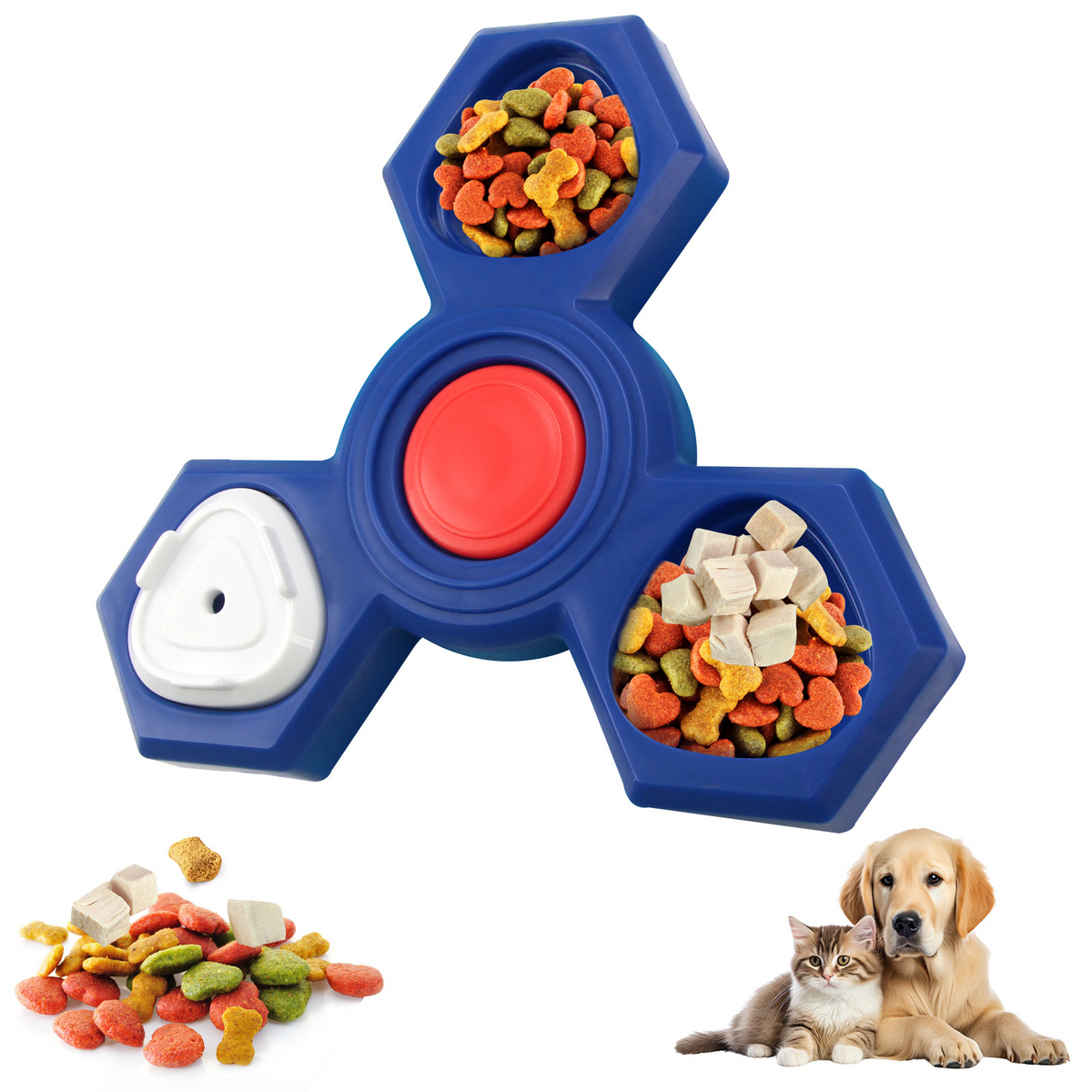 Spinning Dog Puzzle Feeder — 2-Layer Treat Board