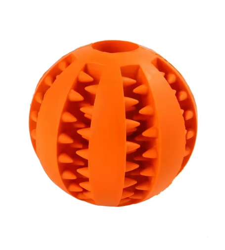 Bite-Resistant Rubber Chew Ball — Dental Play Toy for Dogs