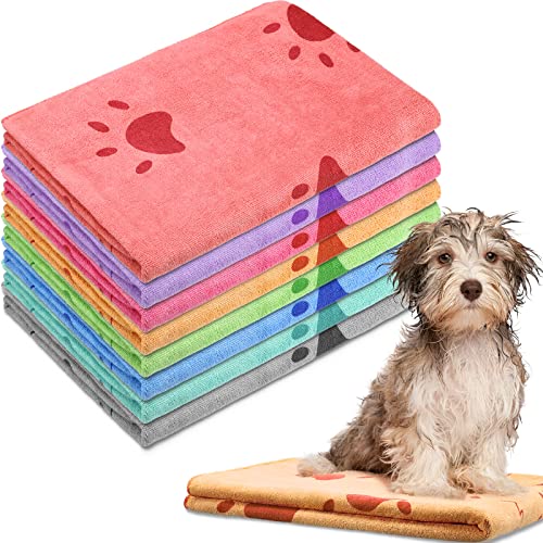 Microfiber pet drying towels with puppies