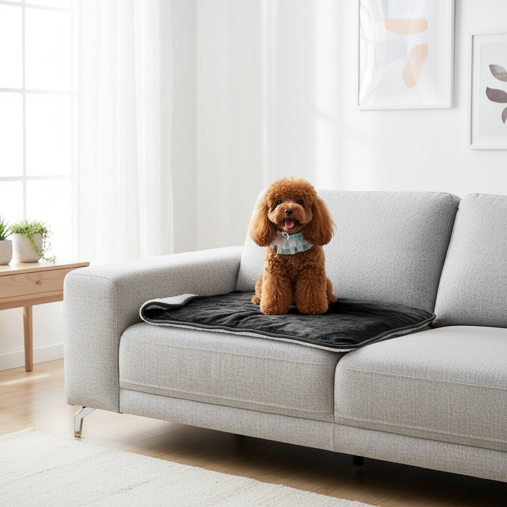 Reversible waterproof sherpa pet blanket 25 x 35 inches, black — alternate view