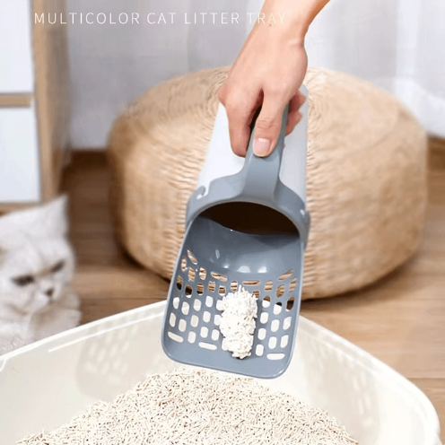 Cat Litter Scoop with Built-In Waste Bin & Sifter - Includes 4 Bag Rolls