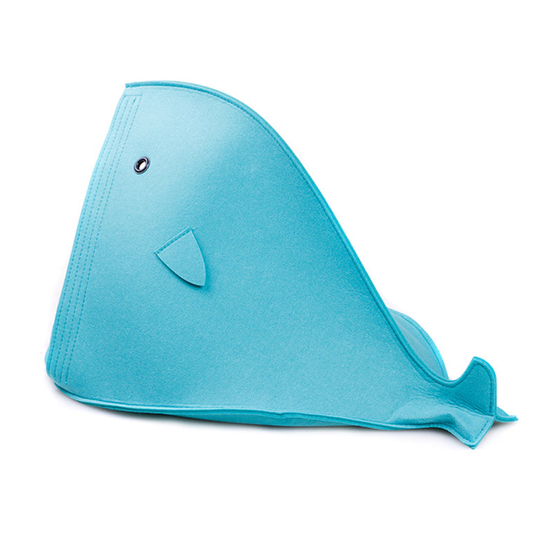 Shark Cat Cave Bed — Felt Tent Hideaway with Dangling Toy, 16 x 16 x 20 in