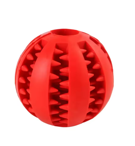 Bite-Resistant Rubber Chew Ball — Dental Play Toy for Dogs