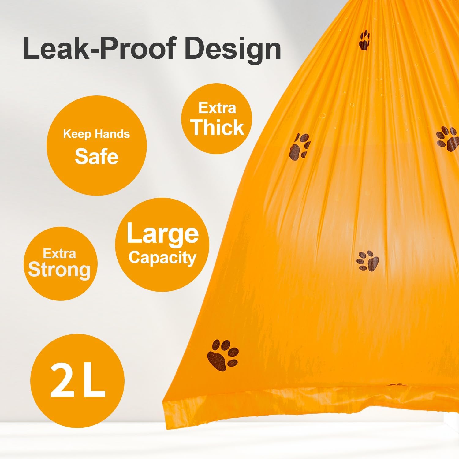 Dog poop bags - thickness and leak-proof detail