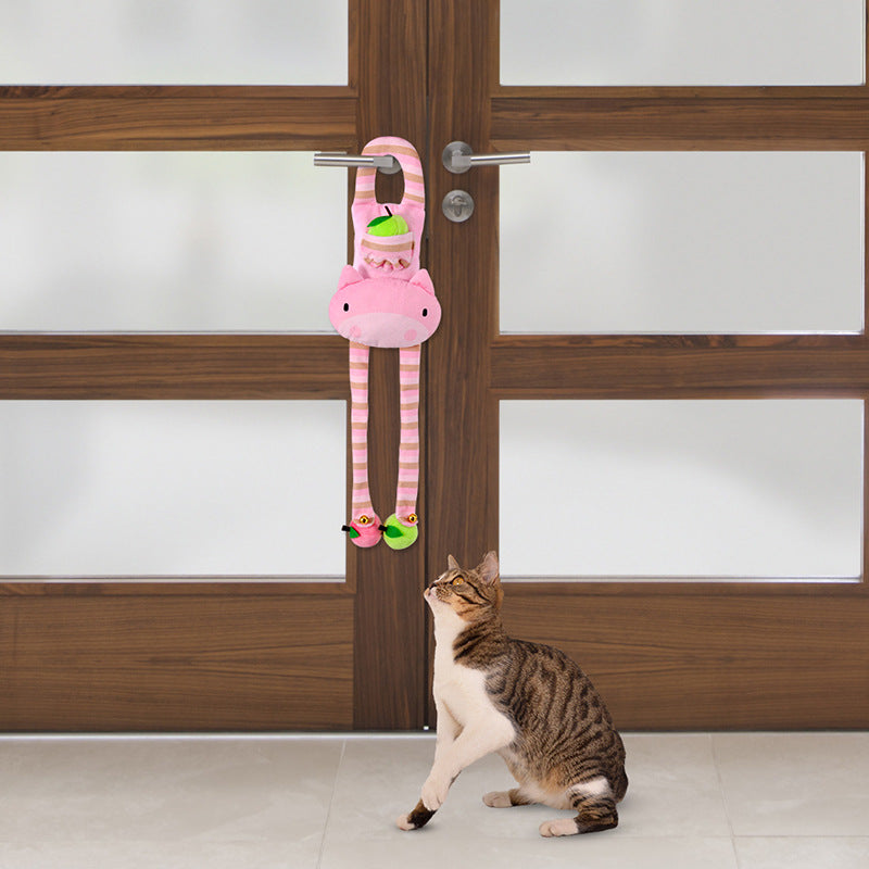 Door-Hanging Cat Teaser — Single Spring Toy for Door Handles