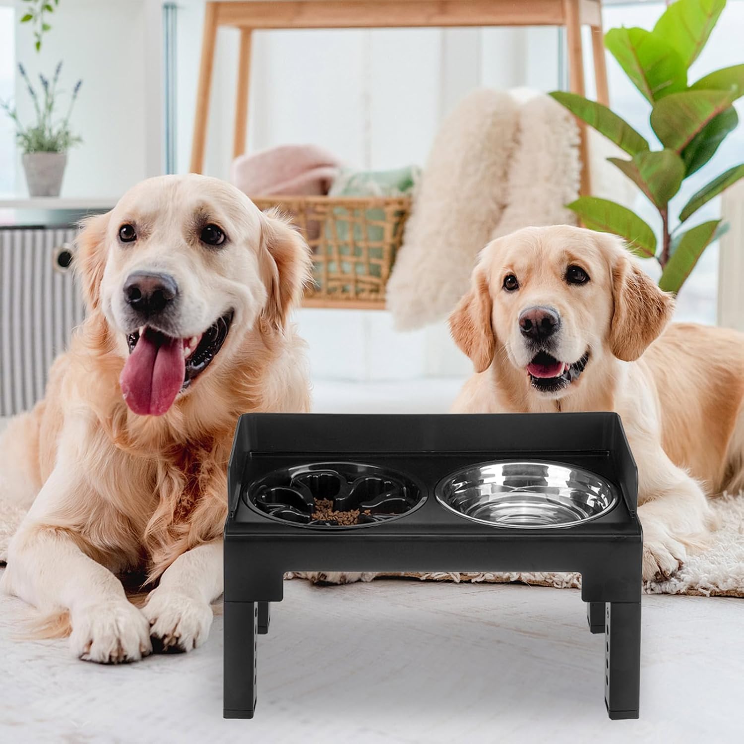 Elevated dog bowl stand 6-height adjustable – detail