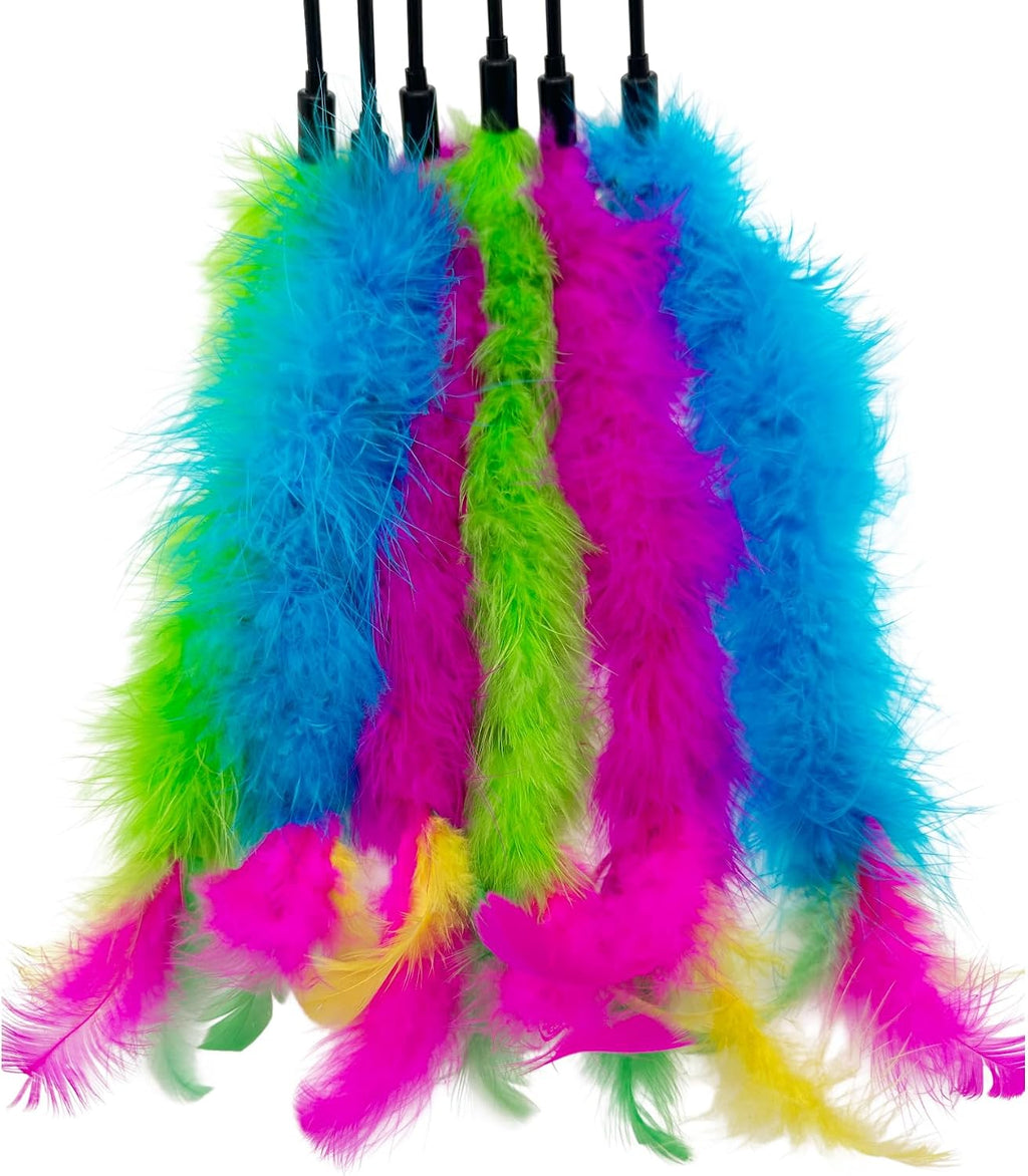 6-piece cat feather wand teaser set – detail