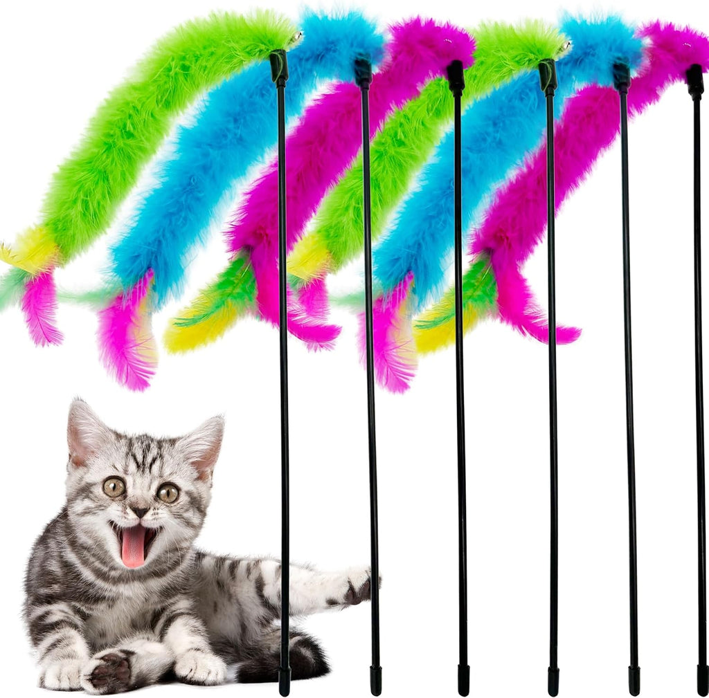 6-piece cat feather wand set - main view