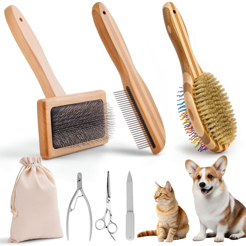 7-piece dog grooming kit - full set view