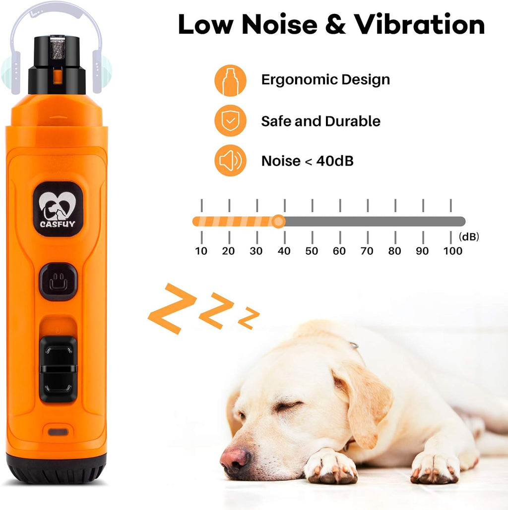 Dog nail grinder with LED lights – in use