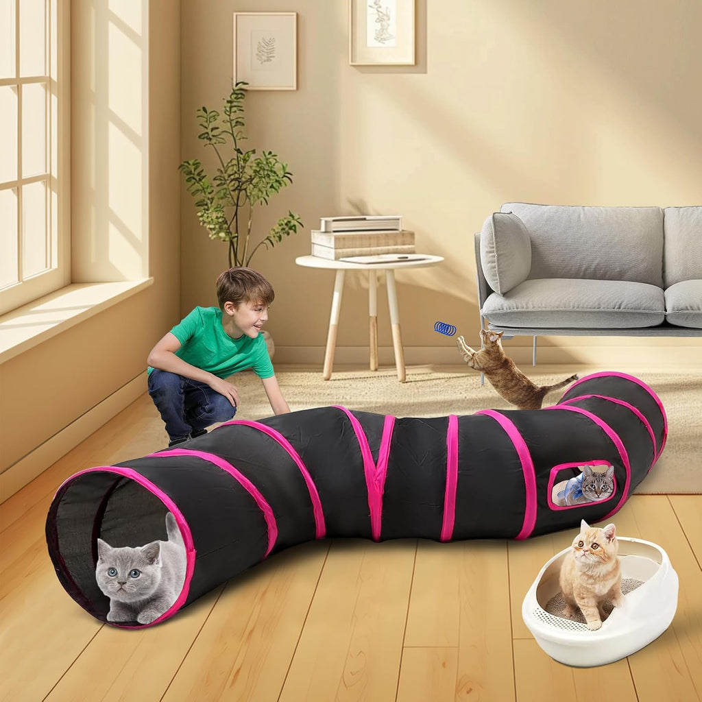 3-piece pop-up cat tunnel and cube tent set – detail
