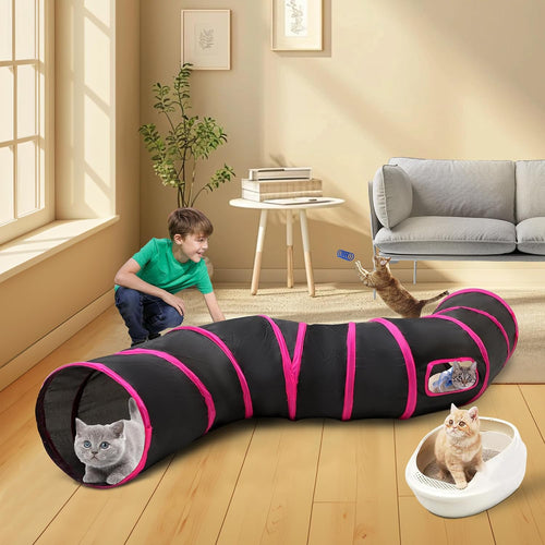 3-piece pop-up cat tunnel and cube tent set – detail