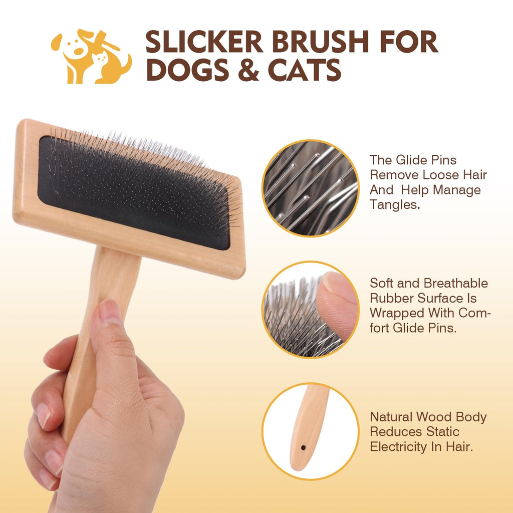 7-piece dog grooming kit with deshedding brush