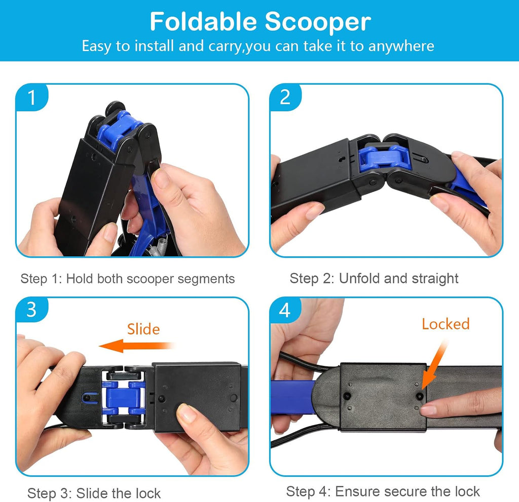 Folding spring-loaded pooper scooper – packaging