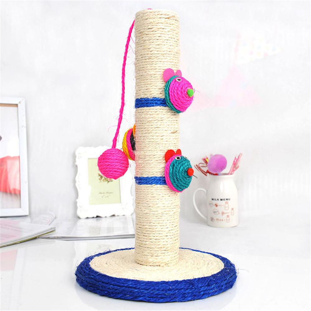 Sisal Cat Scratching Post with Round Base & Dangling Ball — 2 Sizes