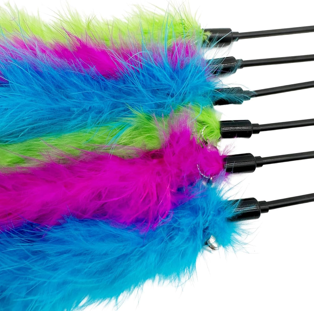 6-piece cat feather wand teaser set – in use