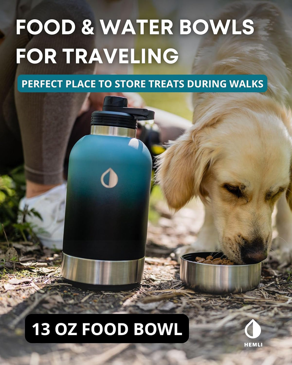 Insulated dog travel water bottle 32 oz – size reference