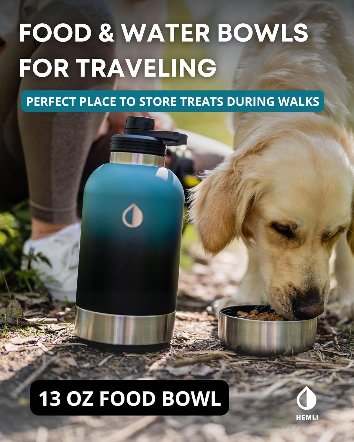 Insulated dog travel water bottle 32 oz – size reference