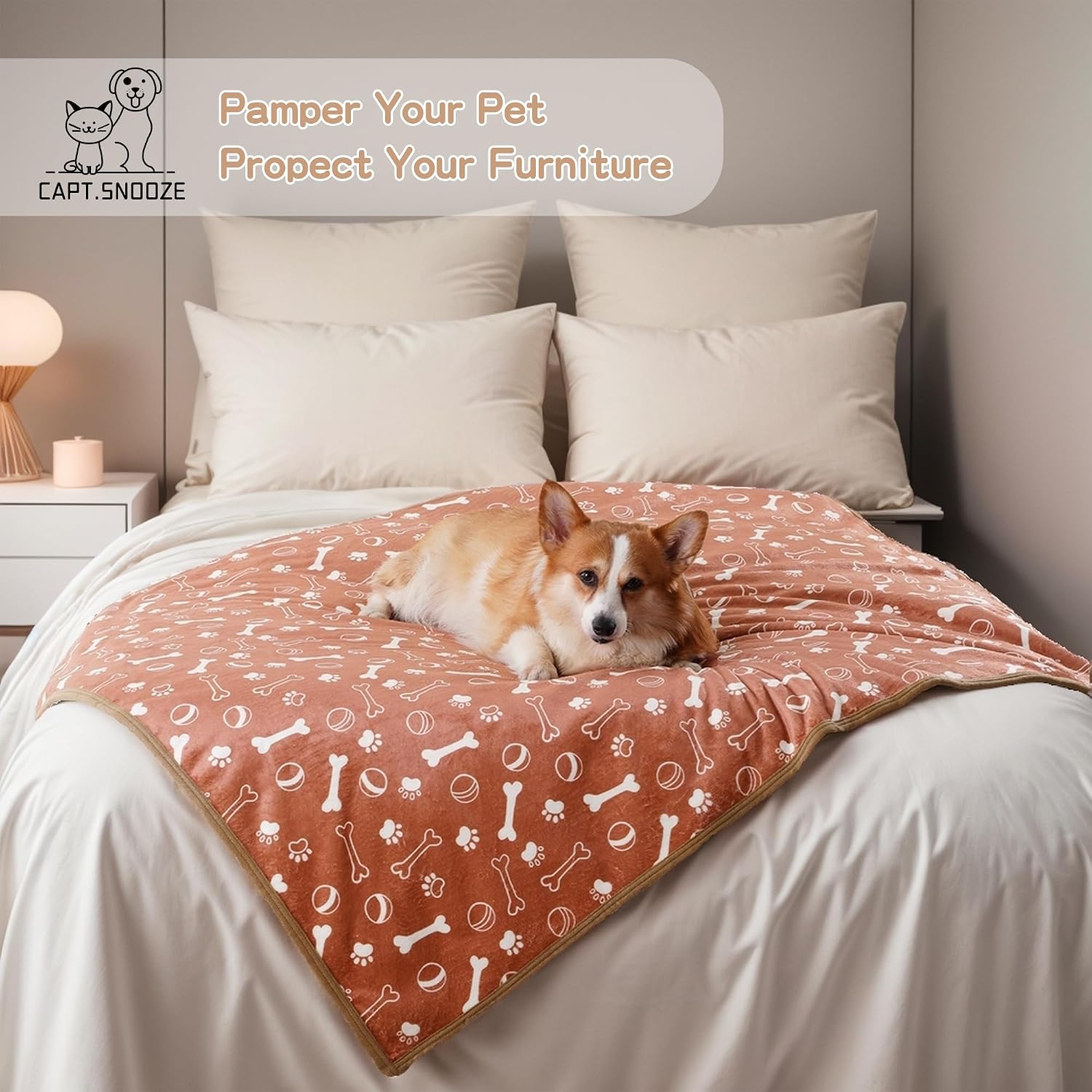 Waterproof sherpa dog blanket 50x60 – size reference