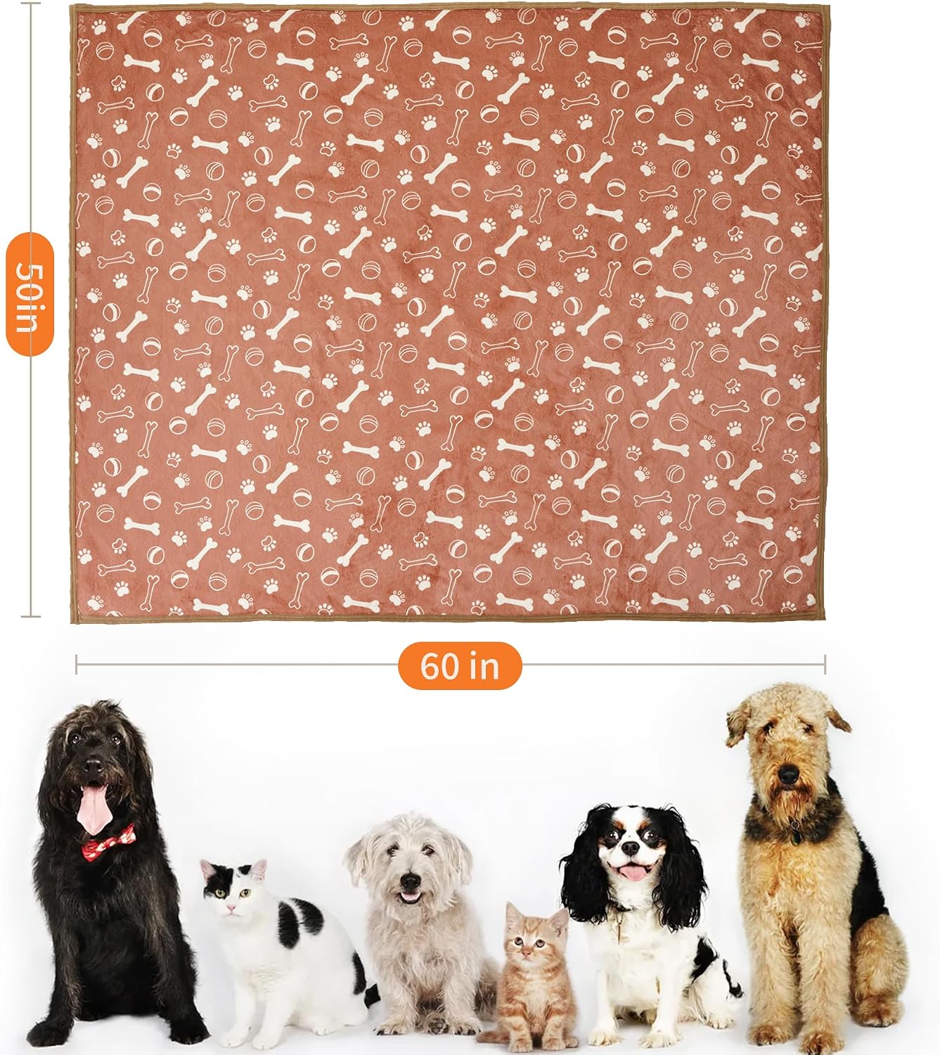 Waterproof sherpa dog blanket 50x60