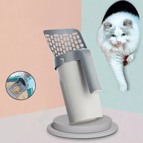 Cat Litter Scoop with Built-In Waste Bin & Sifter - Includes 4 Bag Rolls