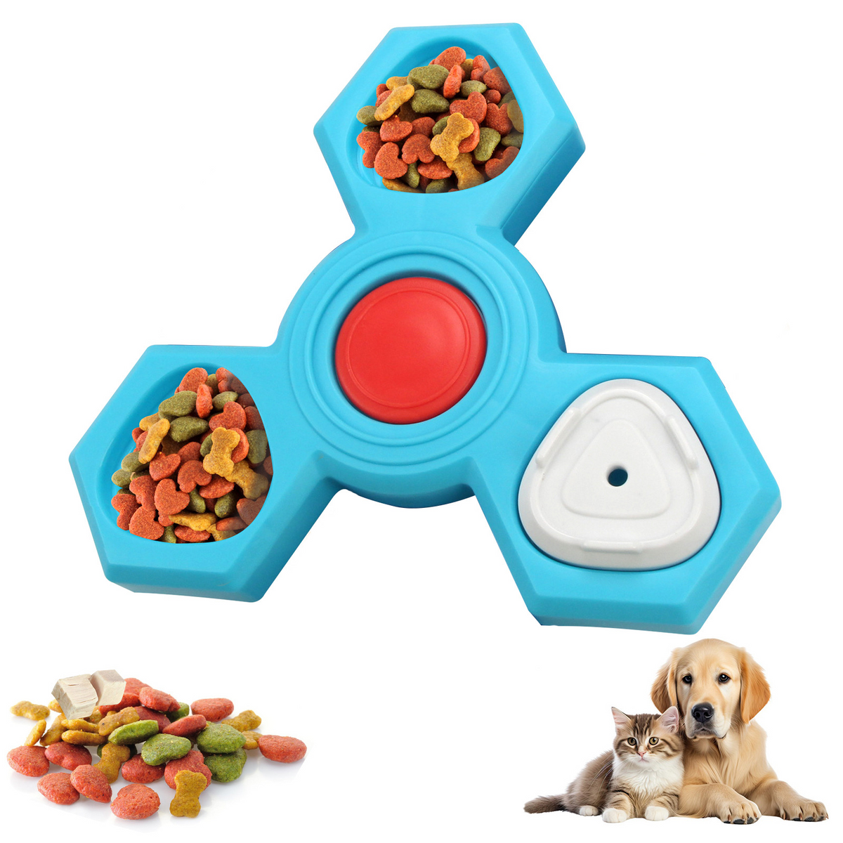 Spinning Dog Puzzle Feeder — 2-Layer Treat Board