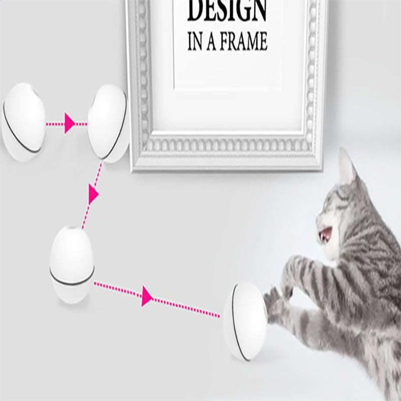 Pink self-rolling LED laser cat ball, rechargeable auto-play toy