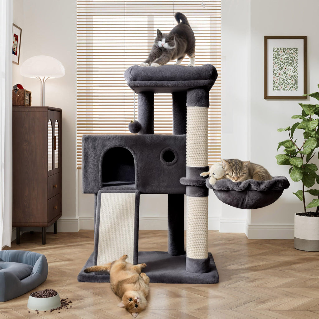 36 Inch Cat Tree Tower with Condo, Hammock & Sisal Scratching Posts