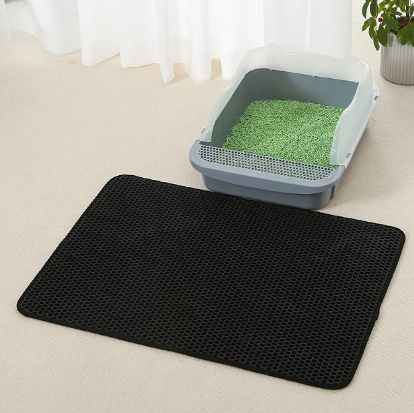 Double-Layer Cat Litter Mat 18" x 24" - Litter-Trapping EVA Mat