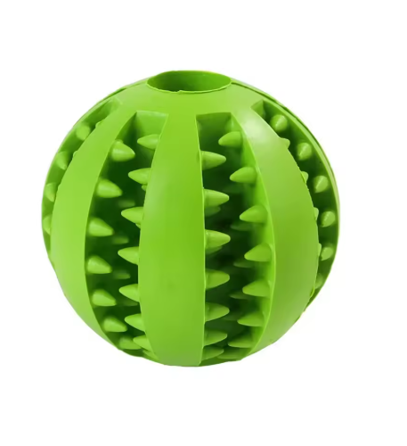 Bite-Resistant Rubber Chew Ball — Dental Play Toy for Dogs