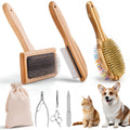 7-piece dog grooming kit with deshedding brush and nail clipper