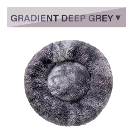 Size guide showing the fluffy donut pet bed in its available sizes