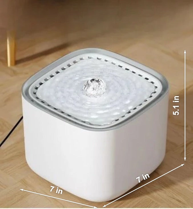 Cat water fountain dimensions: 7 x 7 x 5.1 inches