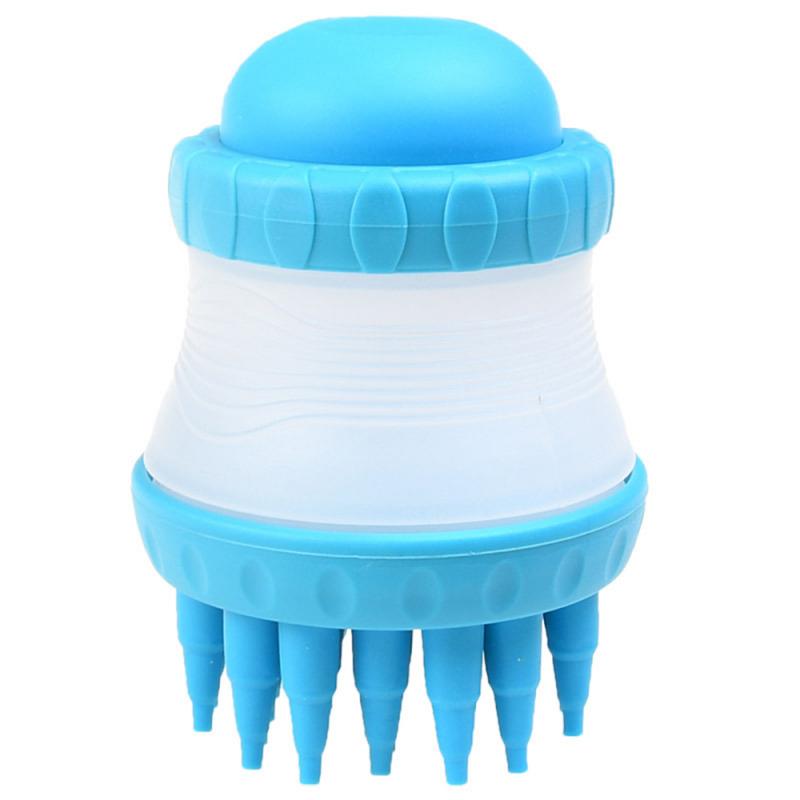 Shampoo-Dispensing Pet Bath Brush — Soft Silicone Massage Scrubber