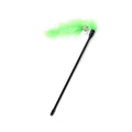 Turkey Feather Cat Teaser Wand with Bell — Natural Feather Toy, 10 in