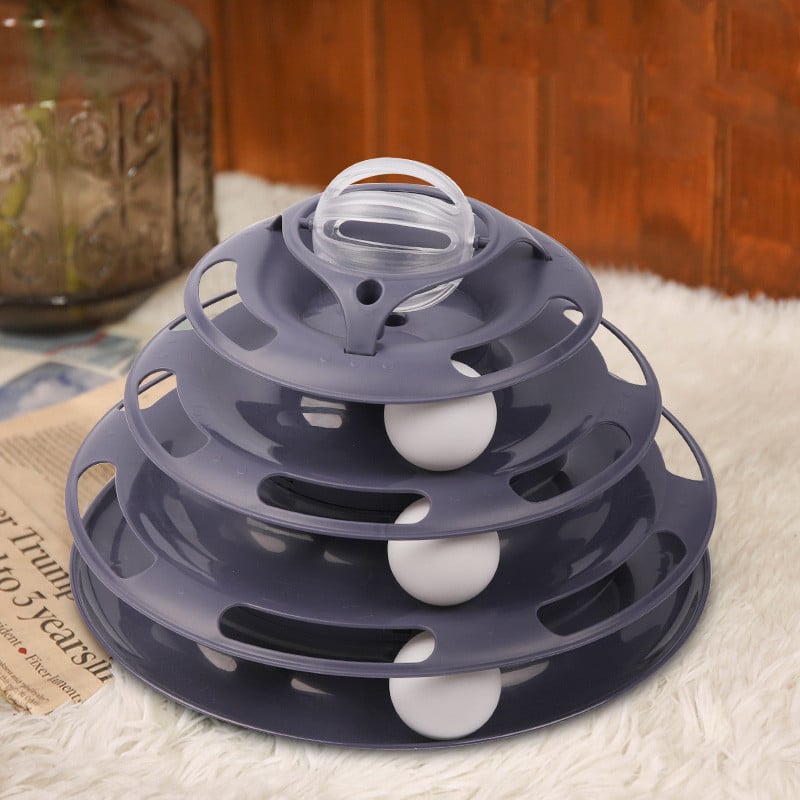 Self-Turning Cat Turntable — Auto-Play Ball Track Toy