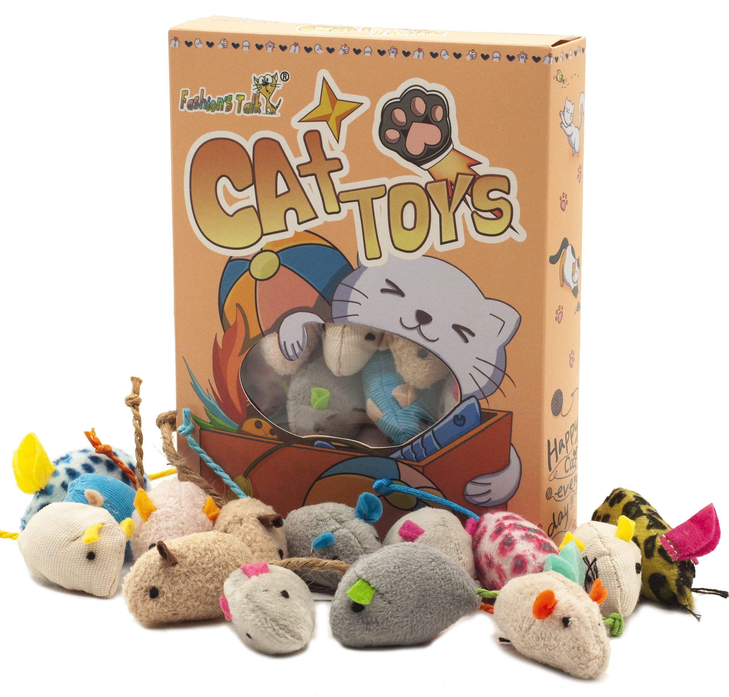Plush catnip mice 32-piece variety pack of cat toys