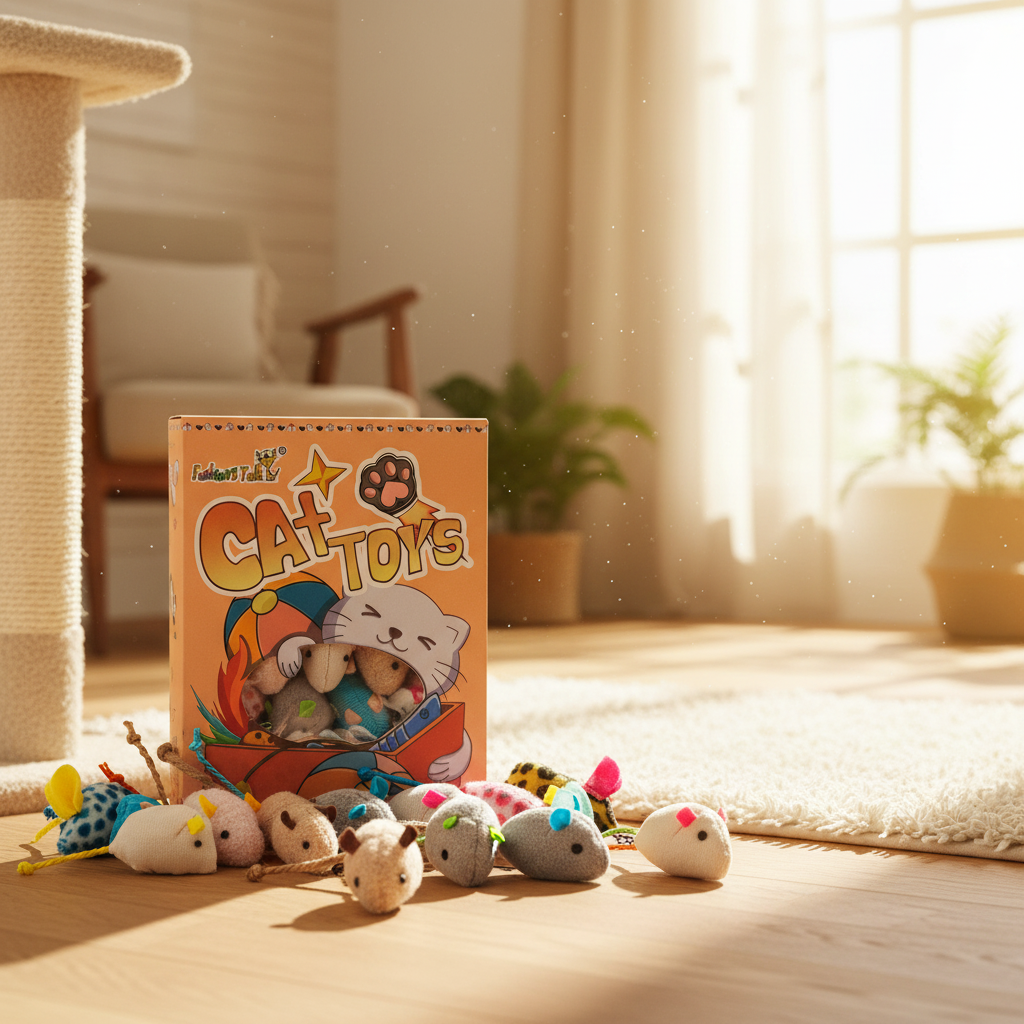 Plush catnip mice 32-piece variety pack of cat toys — alternate view