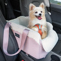 Portable Console Pet Car Seat with Safety Tether - Small Dog & Cat Booster