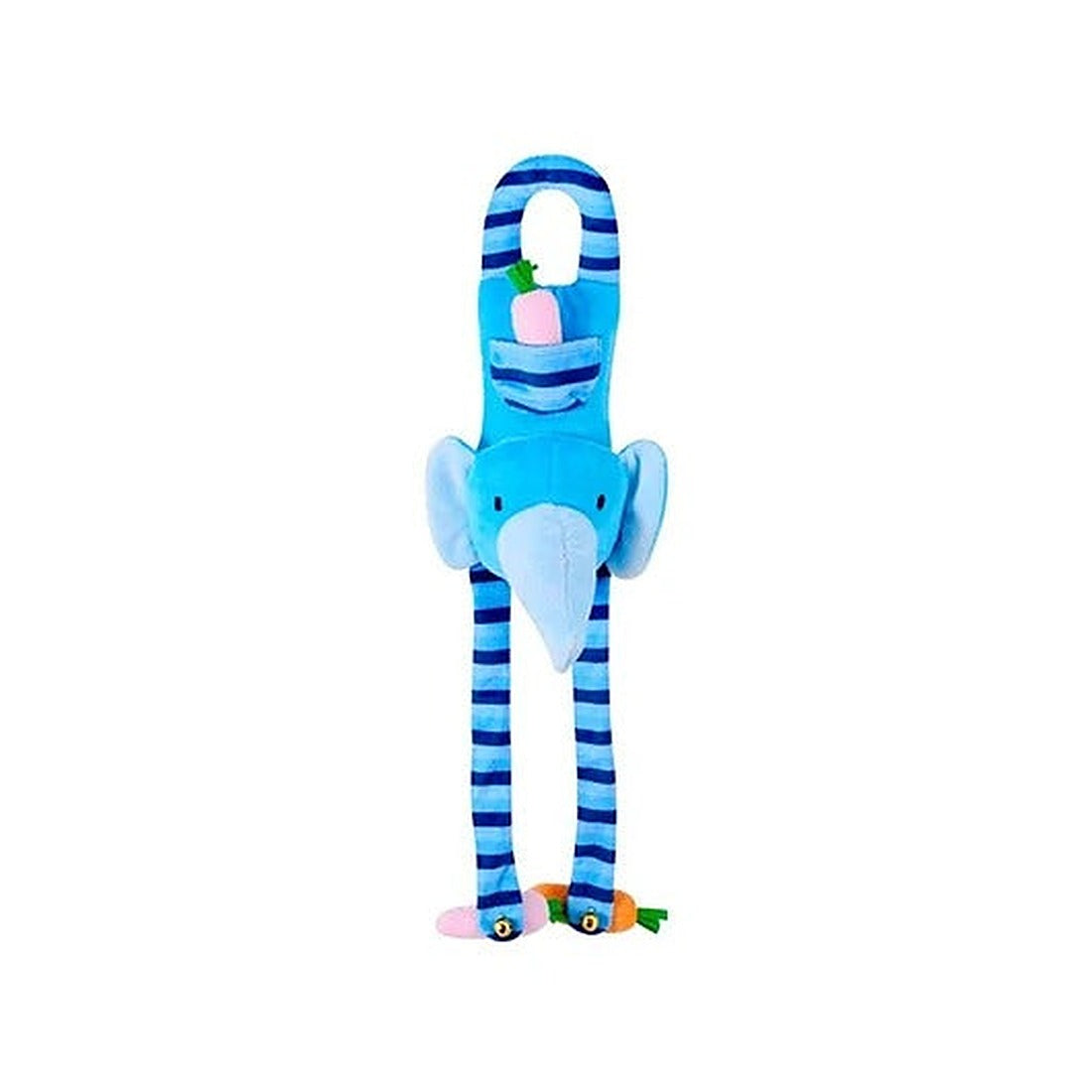 Door-Hanging Cat Teaser in blue, full length with spring legs