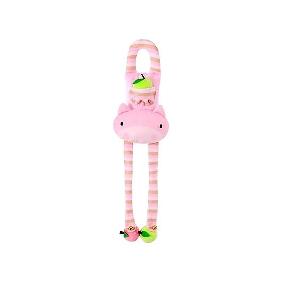 Door-Hanging Cat Teaser in pink, full length with spring legs