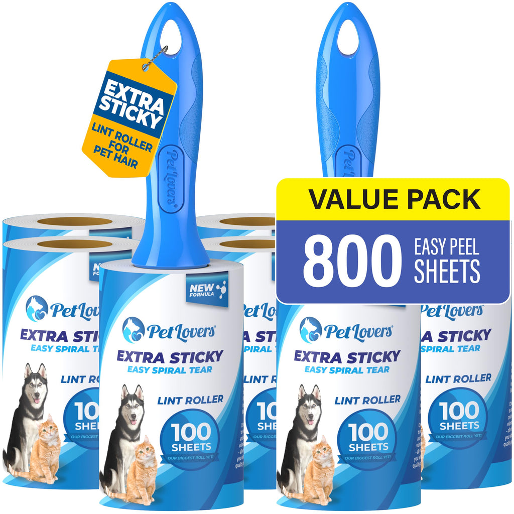 Extra Sticky Pet Hair Lint Roller Value Pack - 800 Sheets